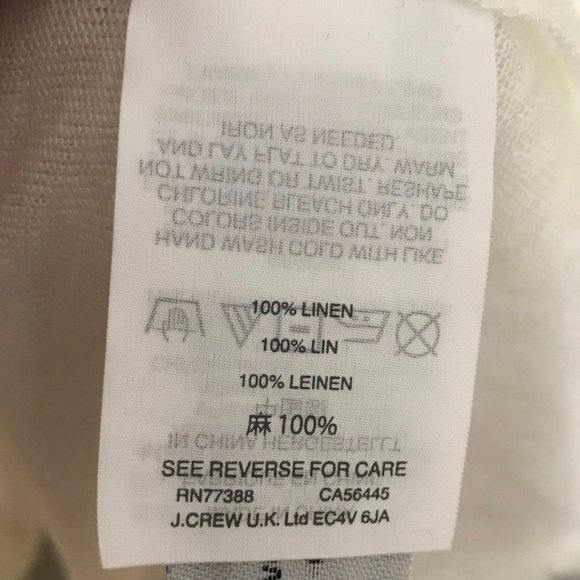 Women's Linen Flutter sleeve J Crew Top Ivory Size M New - Picture 9 of 9